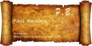 Paul Barbara névjegykártya